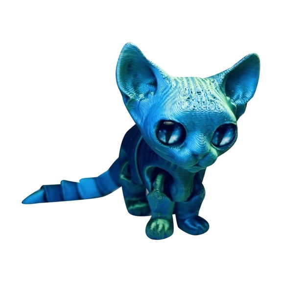 3D Printed Poseable Hairless Cat Figurine - Movable Cat Toy | Desktop Decoration | Stress Relief Fidget for Cat Lovers | Unique Gift Idea