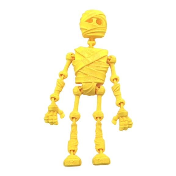 3D Printed Poseable Skeleton Figure with Magnetic Joints, Movable Anatomical Model, Educational Toy, Desk Ornament & Gift for Science & Horror Fans,Yellow