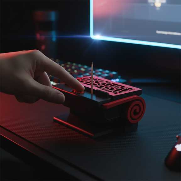 3D Printed Press Dispenser Holder - Creative Modern Desktop Wood Stick Container, One Touch Automatic Release Design, Compact Kitchen Table Organizer Gadget, Funny Novelty Home Dec Makeup Organizers