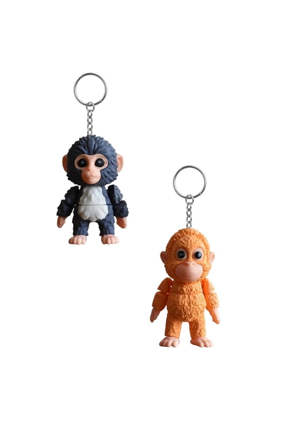 3D Printed Punch Monkey Keychain, Articulated Mini Monkey Key Ring with Movable Arms, Cute Animal Backpack Charm Keychain, Small Novelty Keychain Accessory 5cm