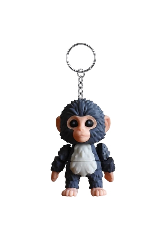 3D Printed Punch Monkey Keychain, Articulated Mini Monkey Key Ring with Movable Arms, Cute Animal Backpack Charm Keychain, Small Novelty Keychain Accessory 5cm