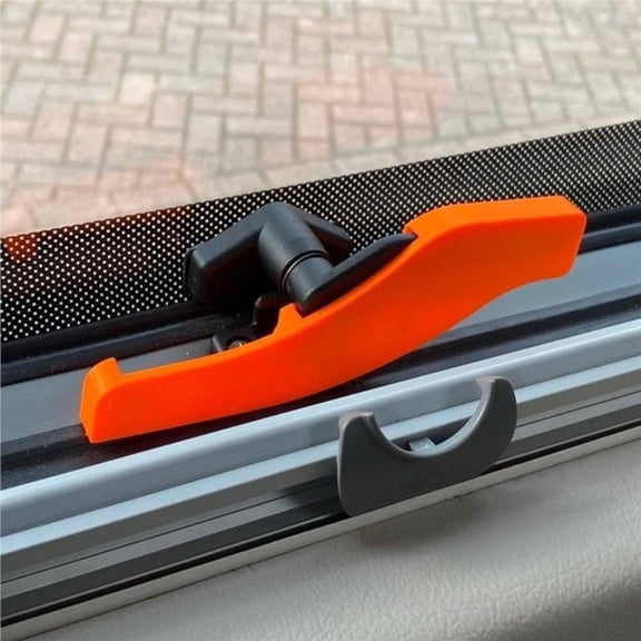 3D Printed RV Window Security Lock, No-Drill Snap-On Latch, Orange, 2 Pack