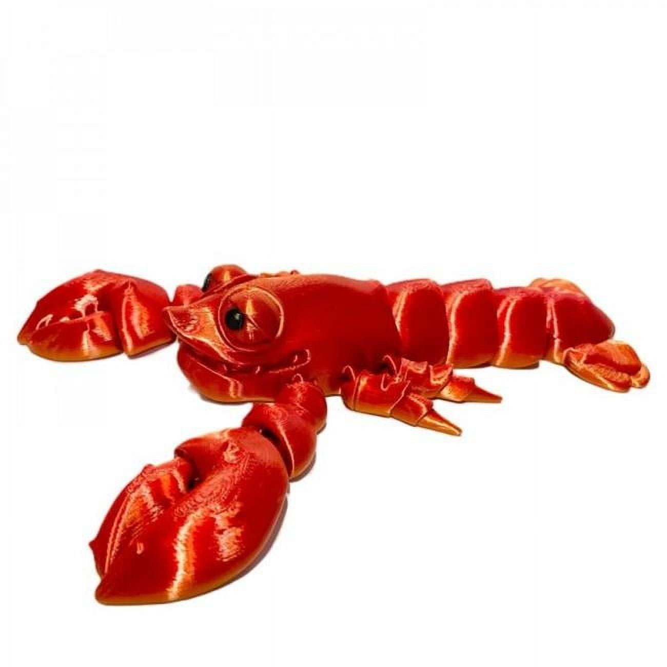 Vibrant Red 3D Printed Plastic Lobster Figurine
