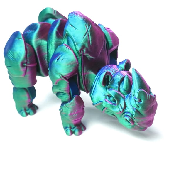 3D Printed Rhinoceros Models,Flexible Joint Animal lacertid Figurines, Stress Relief, Fidget restlessness, ADHD Toys, Surprise Fantasy Gifts