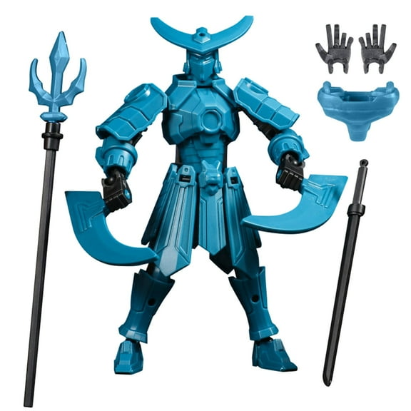 3D Printed Robot Action Figure with Full Range of Motion Joint Movable Mecha Blue Creative Desktop Decoration and Stress Relief Toy for Office Use