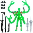 thumbnail image 1 of 3D Printed Robot Figurine with Fully Movable Joints and Multiple Accessories for Creative Desktop Display and Stress Relief Green, 1 of 4