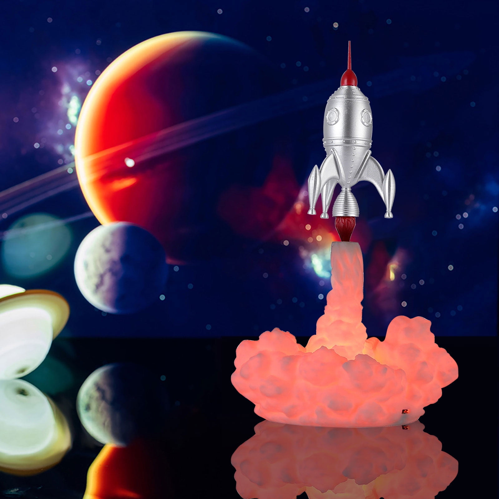 3D Printed Rocket Lamp Moon Lamp Space Shuttle Smart Home Night Light