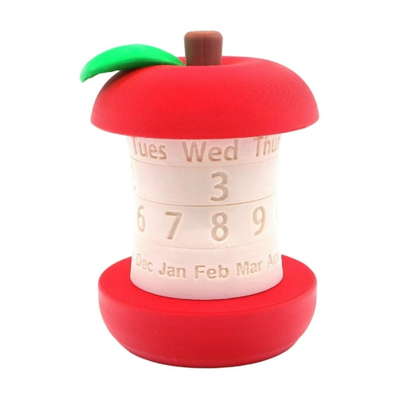 3D Printed Rotating Calendar Creative Perpetual Calendar Desktop Decoration Ornaments Fruit Shape Dual-Axis Rotation Manual Adjustment For Month And Date Suitable For Home Office