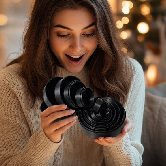 3D Printed Round Nesting Box, 6 Layer Stacking Design That Saves Drawer Space for Trinkets, Jewelry and Desktop Storage Corners at Home or on the Go