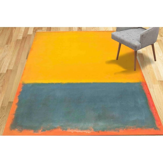 3D Printed Rug, Modern Rug, Easy To Clean Rug, Handmade Gift, Yellow Rugs, Printed Rugs, Modern Rugs, Non Slip Rug, Minimal Rug, 5.9'x9.2' - 180x280 cm
