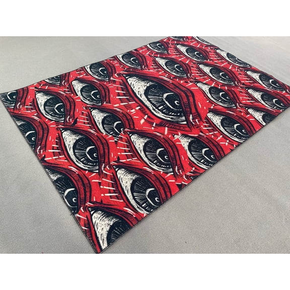 3D Printed Rug, Personalized Rug, Indoor Rug, Non Slip Rug, Horror Scare Eye Rugs, Horror Rugs, Modern Rugs, Entryway Rug, Indoor Rug, 3.3'x9.2' - 100x280 cm