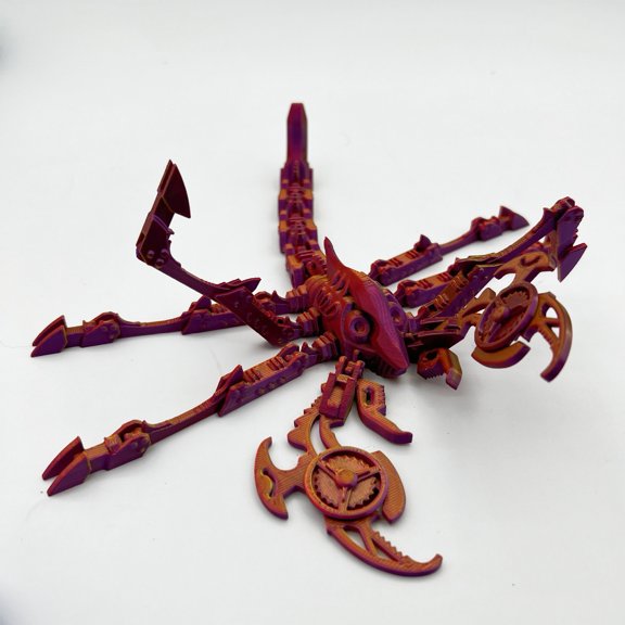 3D Printed Scorpion Articulated Model Flexible Joint Figurine Stress Relief Desktop Decoration Gold Red Purple Gradient Aesthetic Scorpion Sculpture