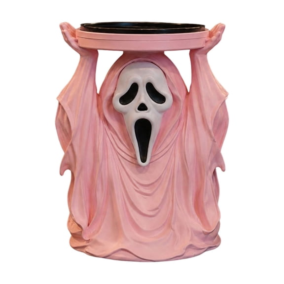 3D Printed Screaming Ghost Face Candlestick Holder Halloween Tabletop Ornament Spooky Decorative Stand Display Centerpiece for Gothic Home Decor