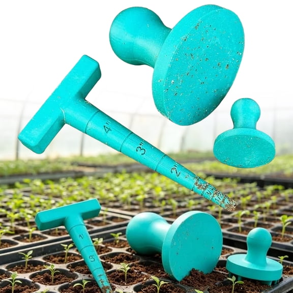 3D Printed Seed Starting Tool Set with 2 Sizes, Soil Block Maker for Seed Trays and Pots, Garden Hand Tool for Starting and Transplanting Seedlings