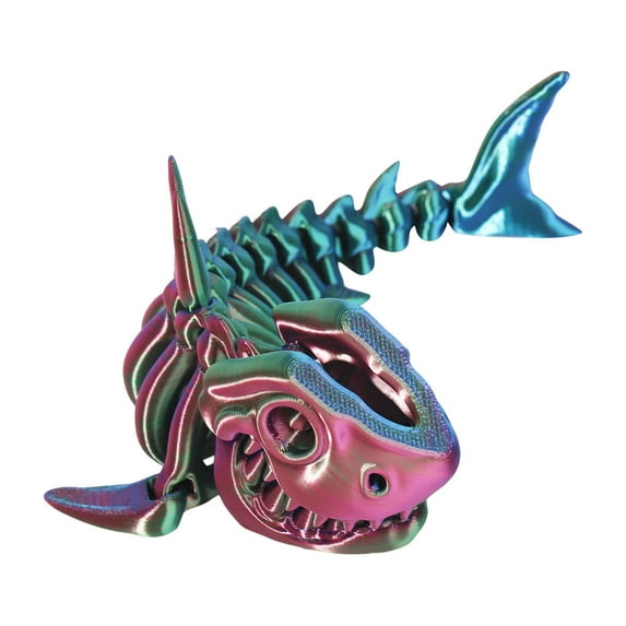 3D Printed Shark Toy With Movable Joints Creative Party Decoration Gift Desktop Ornaments Trendy Crafts