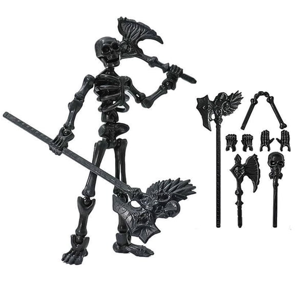 3D Printed Skeleton Action Figure Plastic Articulated Skeleton Toy with Movable Joints Collectible Action Figure for Desktop Decor