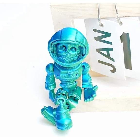 3D Printed Skeleton Astronaut,Articulated Zombie Astronauts Models,Flexible Joint Figurines, 3D Printing Stuff Cheap,Stress Relief, Fidget restlessness, ADHD Toys, Surprise Fantasy Gifts (GB)