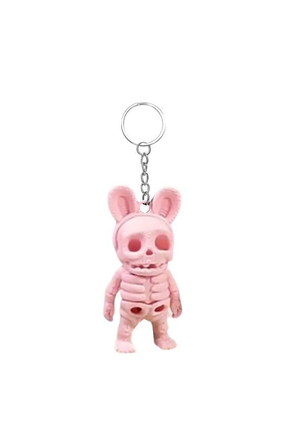 3D Printed Skeleton Character Keychain Articulated Gothic Style Figure Backpack Charm Creative Hanging Ornament for Fashionable Keyrings and Bags