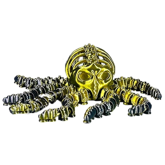 3D Printed Skeleton Octopus PLA Layered Printing for Home Office Decompression Decor Executive Desk Halloween Atmosphere Decoration