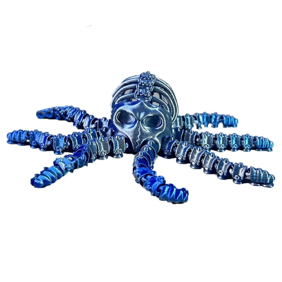 3D Printed Skeleton Octopus PLA Layered Printing for Home Office Decompression Decor Executive Desk Halloween Atmosphere Decoration