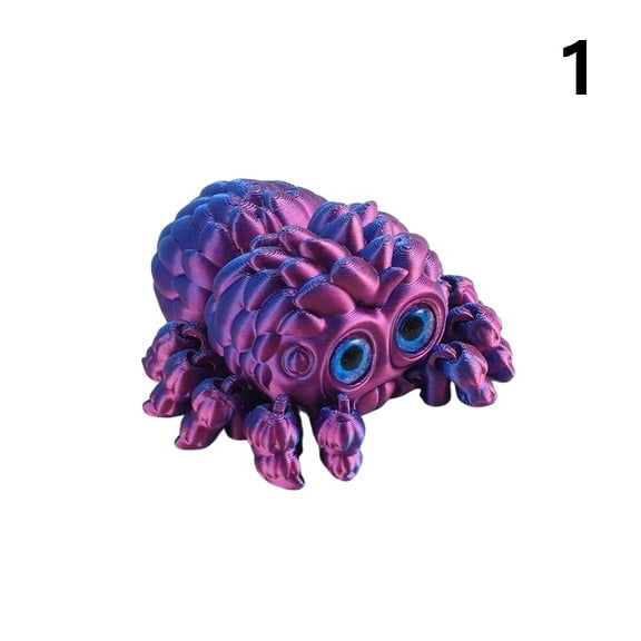 3D Printed Small Spider Cute &Realistic Display Stand Toy Model With Movable Joints For Vehicle Desk Figurine Notify Customer Service Of Color/product Number; Else, Color Assigned Randomly.