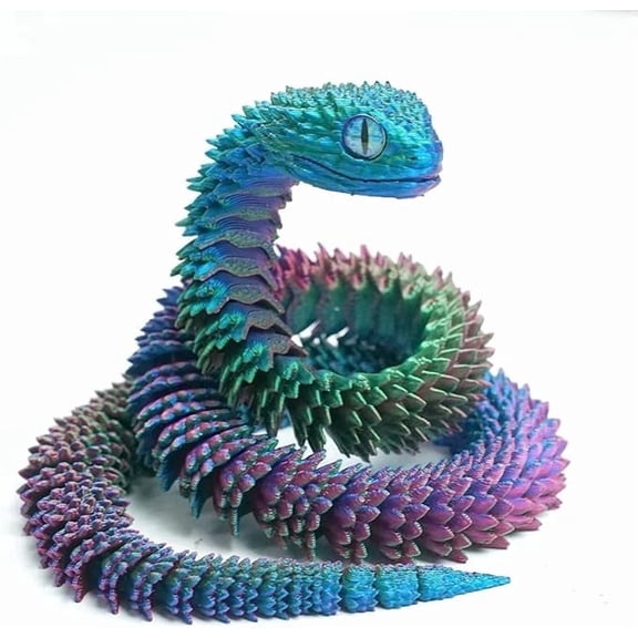 3D Printed Snake and Egg Models,Flexible Joint Animal lacertid Figurines, 3D Printing Stuff Cheap,Stress Relief, Fidget restlessness, ADHD Toys, Surprise Fantasy Gifts (Snake)