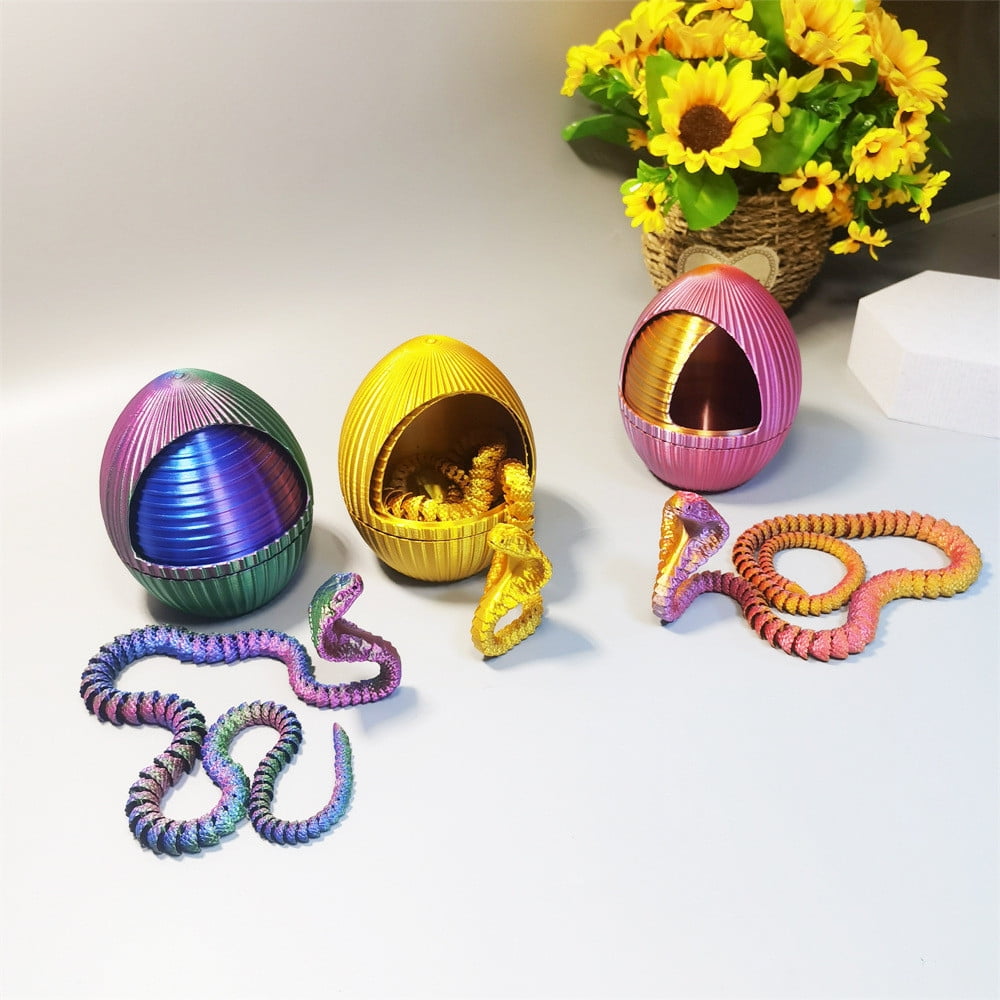 3D Printed Snake Eggs Cute Rotary Gear Egg, 3D Printed Gift Toys Figure ...