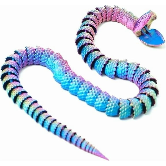 3D Printed Snake Model,Flexible Animals Toy Statue,Movable Joints,Home Office Decor,Interesting Toys for Autism/ADHD,Festival Gifts toco,Fidget Toys, Executive Desk Animals Toy