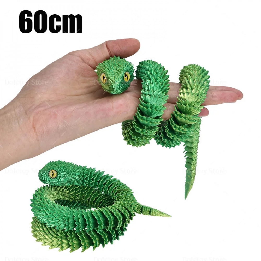 3D Printed Snake Multi-jointed Movable Toy Model Bush Viper Toy-Dragon ...