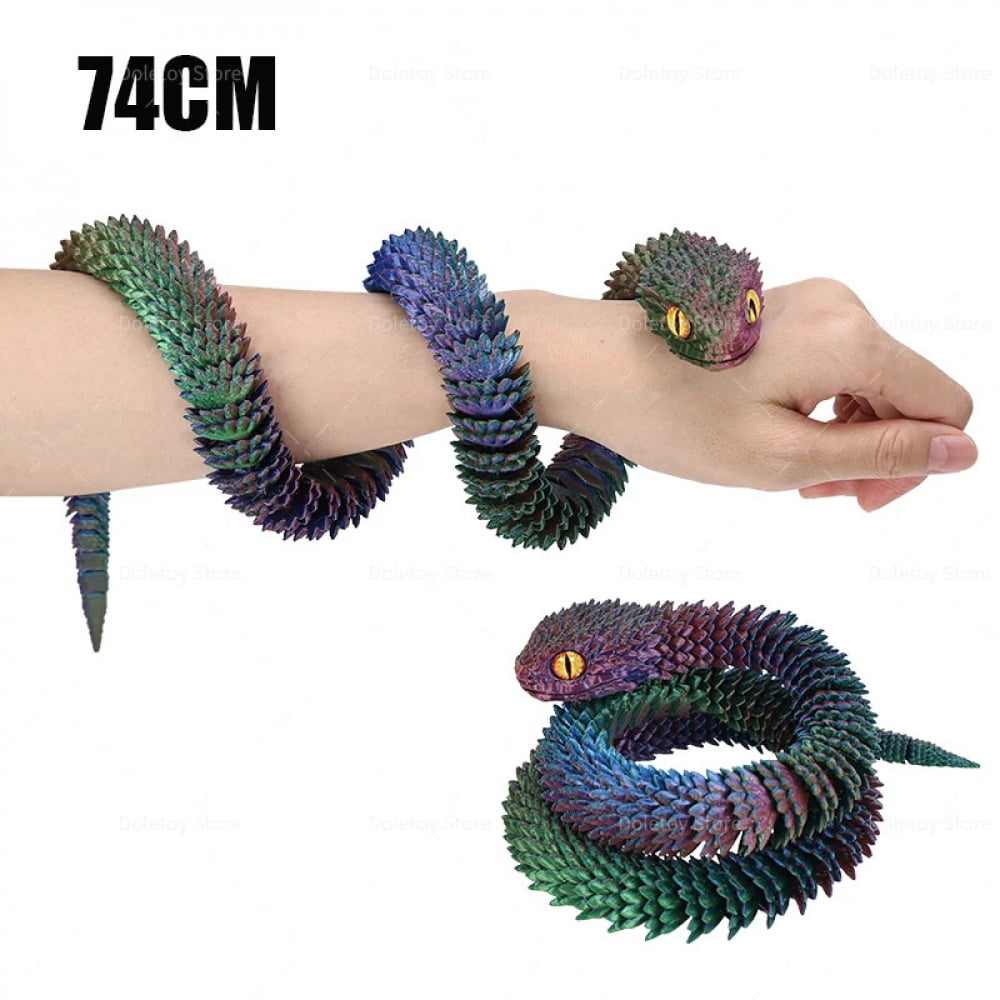 3D Printed Snake Multi-jointed Movable Toy Model Bush Viper Toy-Dragon ...
