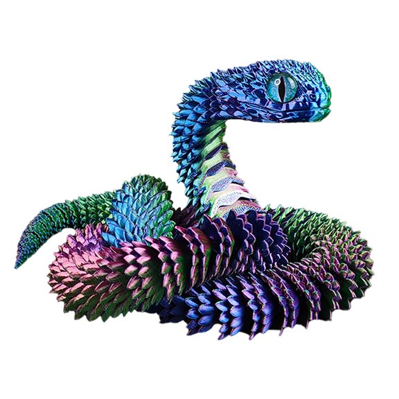 3D Printed Snake Ornament Snake Figurine Movable Craft Executive Desk Toy Home Office Decor Trick Up Spoof Snake Gift Accessorie