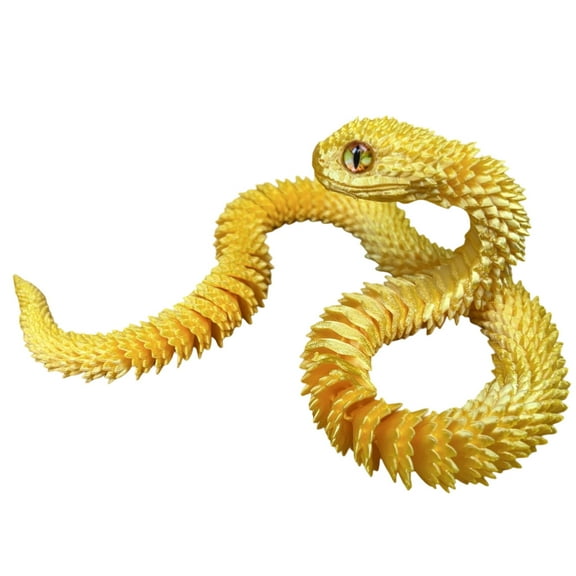 3D Printed Snake Toy with Fully Movable Joints - Decorative Plastic Figurine for Display, Desk Decor, Collector Gift for Reptile Lovers, Home Office Accent
