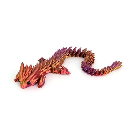 3D Printed Spiky Dragon 11.8 Inches Articulated Spikes Dragons Fun Desk Decoration 3-d Print Animals