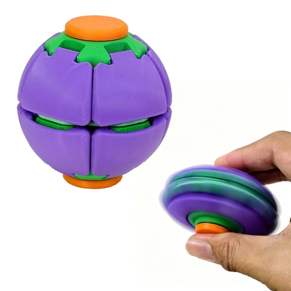 3D Printed Spin Ball Push-to-Spin Fidget Toys, Gear Sphere Fidget Toy, Desk Toy Stress Fidget Balls, Fidgets Spinners for Adults & Kids Anxiety Relaxing