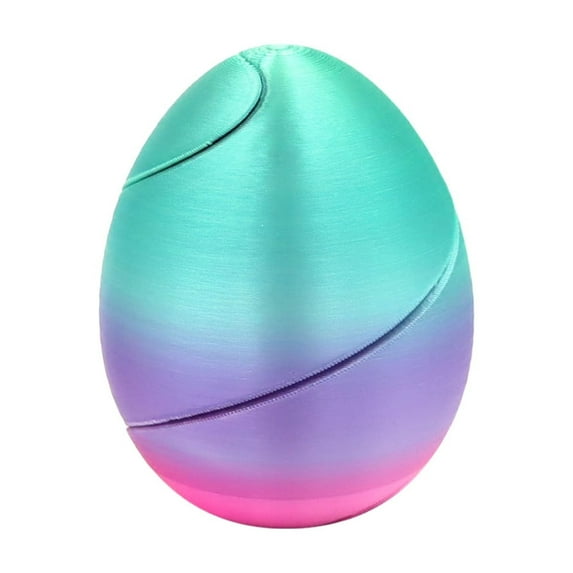 3D Printed Spiral Egg, Unique Easter Egg Decoration, Easter Basket Stuffers Party Favors Gifts Rainbow Colors (G)