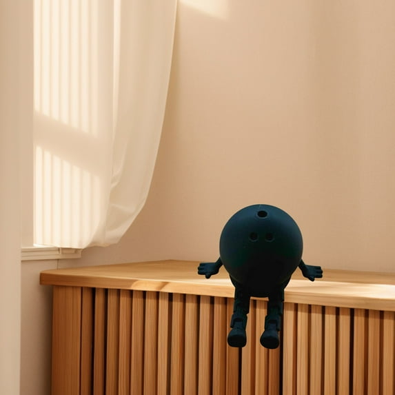 3D Printed Sports Ball Figurine Collection, Mini Sports Collectibles for Desk Decor, Articulated Legs Mini Decor for Display，Ideal Gift for Father's Day and Sports Fans(Black-Bowling)