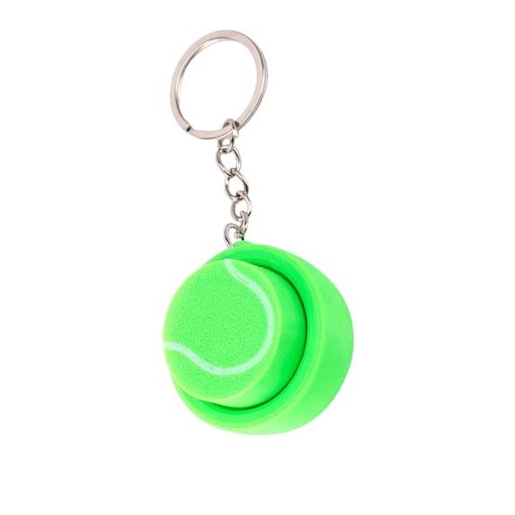 3D Printed Sports Button Keychain - 6 Styles Basketball, Soccer, Baseball, Tennis, Rugby, Volleyball - Funny Trendy Decompression Key Ring for Stress Relief - Unique Craftsmanship Key Accessory D