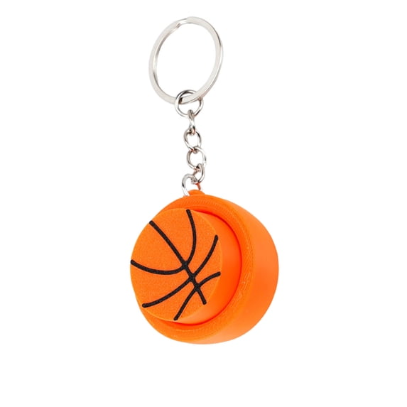 3D Printed Sports Button Keychain - 6 Styles Basketball, Soccer, Baseball, Tennis, Rugby, Volleyball - Funny Trendy Decompression Key Ring for Stress Relief - Unique Craftsmanship Key Accessory A