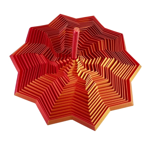3D Printed Star Fractals Hexagon with Handle Whirling Spirals Design,Star Shape Fidgety Toy Decorative Ornament Gift