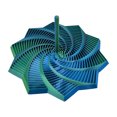 thumbnail image 1 of Colorful Whirling Spiral Design 3D Printed Fidget Star with Handle, 1 of 6