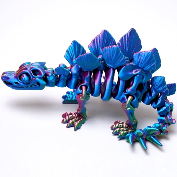 3D Printed Stegosaurus,Flexible Joint Animal lacertid Figurines,Realistic Eyes, Home Office Decor,Fidget Toy for Adults Teens Boy Festival Gifts