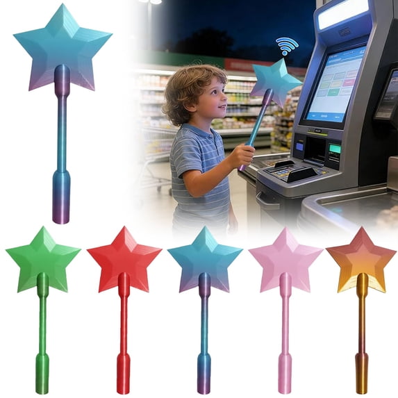 3D Printed Tap to Pay Wand - Magic Contactless Credit Card Holder Payment Wand, 12" Star Wand with Hidden Card Slot for Fun Shopping & Novelty Gifts