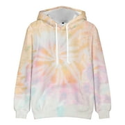 3D Printed Tie Dye Hoodie for Men Casual Long Pullover Tops Plus Size Hooded Sweatshirts Novelty Tops for Christmas