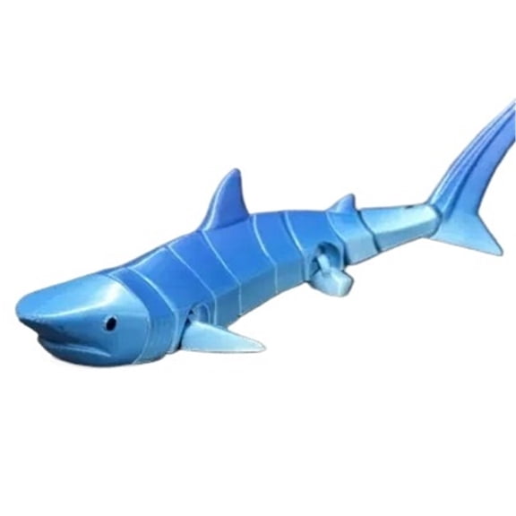 3D Printed Tiger Shark Figurine Movable Jaw Decoration Gift, Articulated shark model, abstract ocean decor, PETG/PLA material, custom color option