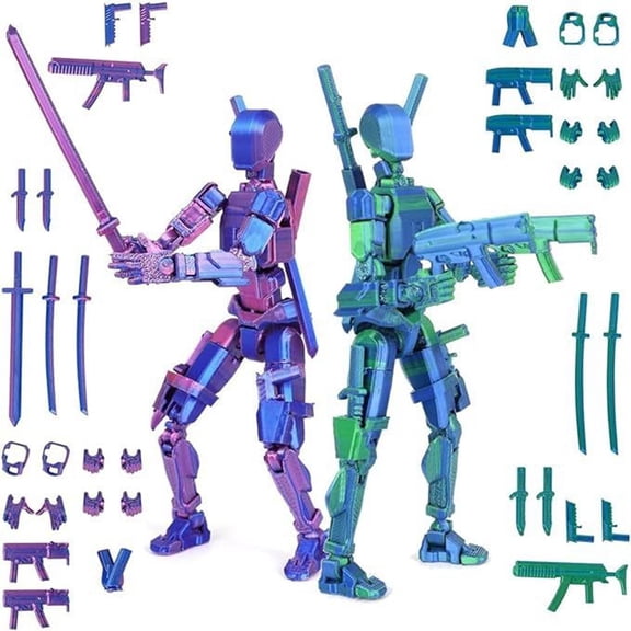 3D Printed Titan Robot Action Figure, Highly Articulated Poseable Model Kit for Collectors and Desktop Display 2PC