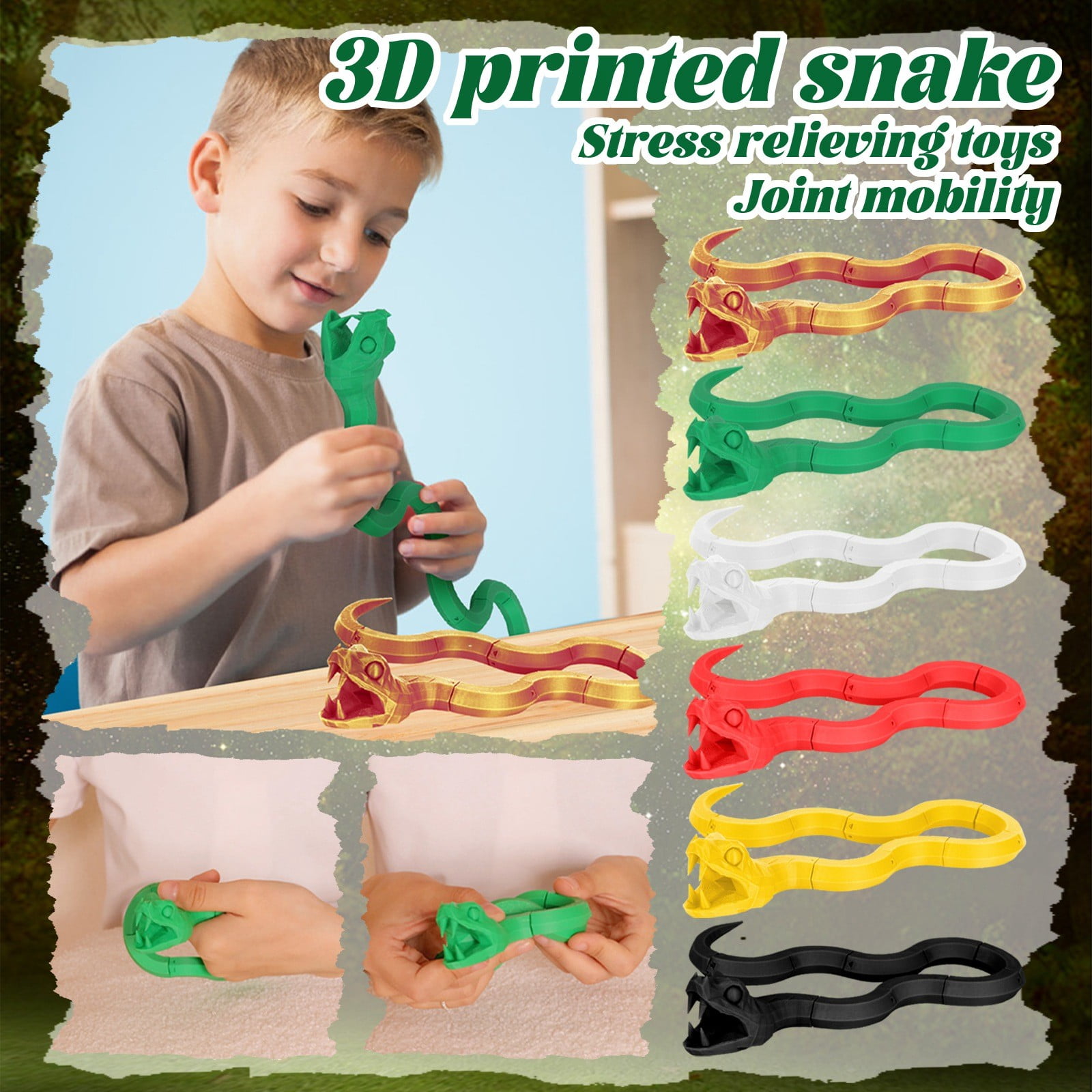 3D Printed Toys, 3D Animal Toys, 3D Printed Articulated Snake All ...