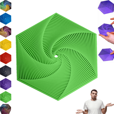 3D Printed Toys, Adults Toys, Fractal Fidget Hexagon, Colorful Fidget Cubes Sensory Toys, Hexagon Spiral, Mindful Meditation Tool, Perfect for Stress and Anxiety Fidget Toy, Clearance Under $5.00