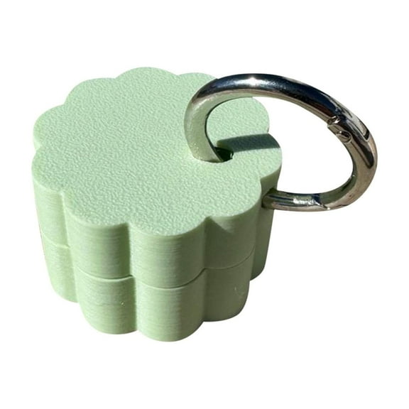 3D Printed Travel Ring and Pill Storage Box Hidden AirTag Compatible Jewelry Holder Compact Flower Shape Travel Organizer