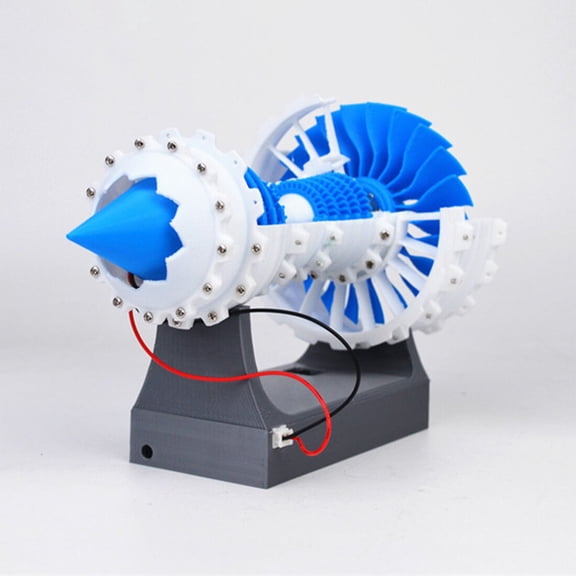 3D Printed Turbofan Engine Model, Motorized Aero Engine Toy with Battery Box for Aviation Enthusiasts