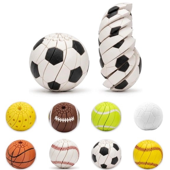 3D Printed Twisty Sports Fidget Ball, Spiral Kinetic Stress Relief Sensory Toys for K*-ids and Adults, Desktop Decompression Toys